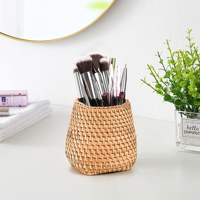 Hacaroa Set of 2 Rattan Pencil Holder - Image 6