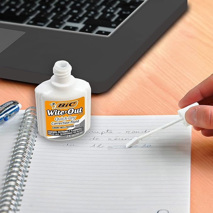 BIC Wite-Out Quick Dry Correction Fluid, 20 mL, Goes On Easy - Image 4