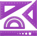 Honagu Triangular Ruler Set, 4 Pieces Aluminum Alloy Ruler, Metal Drafting Ruler by Enjoylearning--Honagu