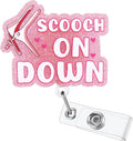Scooch On Down Funny OBGYN Nurse Badge Reel, Fertility Name Tag Badge Buddy by LINAYOHA