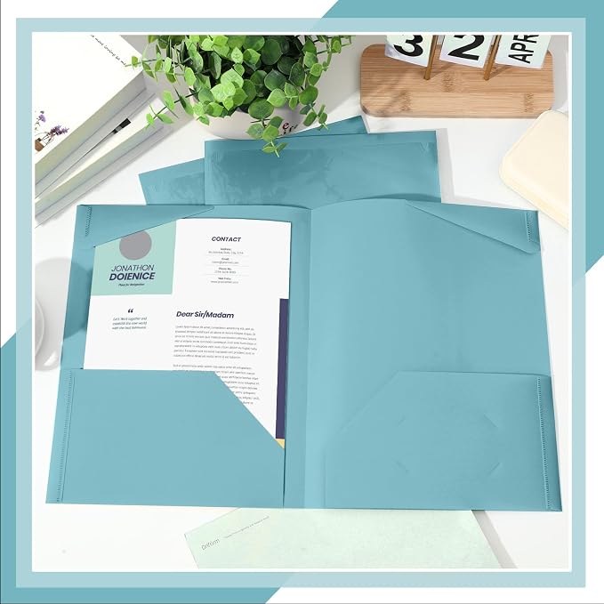 Henoyso 36 Pack Sapphire Blue Plastic Folders - Image 6