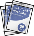 Job Ticket Holders 9x12, 30 Pack Sheet Protectors Plastic Paper Sleeves | Heavy by Viehatta
