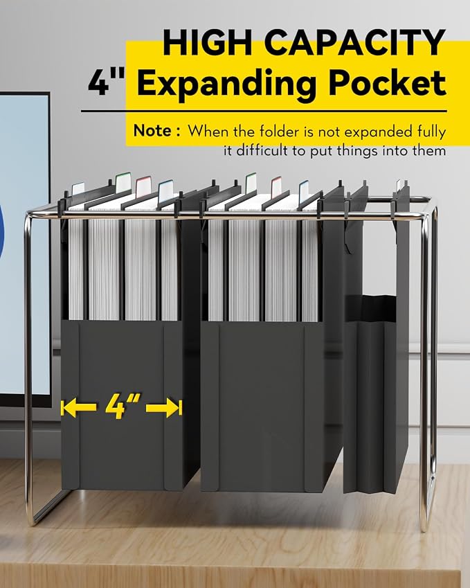 Ansook Extra Capacity Hanging File Folders Letter Size, Heavy Duty 4" - Image 4