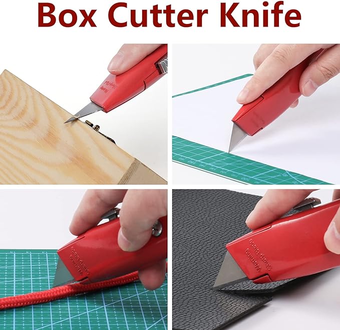 DIYSELF 2Pack Utility Knife Box Cutter Retractable Razor Blade Heavy Duty Box - Image 2