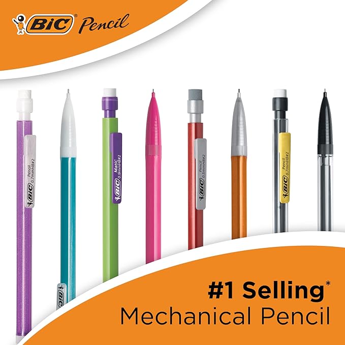 BIC Xtra-Strong Mechanical Pencil, 2 Lead, No Smudge, Colorful Barrel, Thick - Image 6