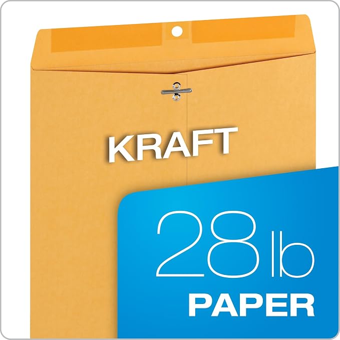 Quality Park, Gummed Kraft Clasp Envelopes, 100 / Box, 9.5 x 12.5 Inches - Image 5