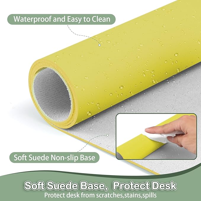 Boutilon Leather Desk Pad Protector, Non-Slip Mouse Pad, Laptop Desk Pad - Image 4