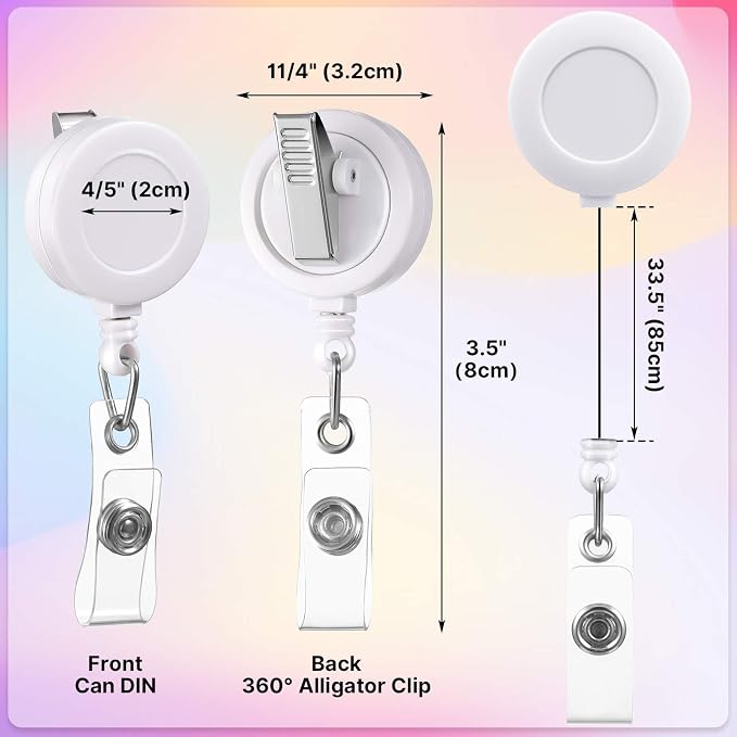 Zonon 50 Pcs Retractable Badge Holder Reels - Image 4