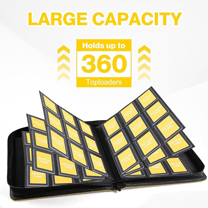 Toploader Binder, Holds 360 Toploaders, 100 Toploaders INCLUDED, 9-Pocket PU - Image 4