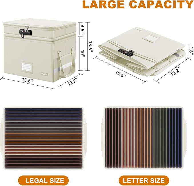 DocSafe File Box with Lock, Large Portable Home Office Filing Box - Image 5