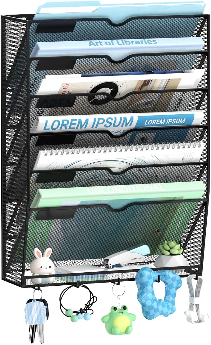 SUPEASY Wall File Organizer, 7 Tier Hanging File Organizer by SUPEASY