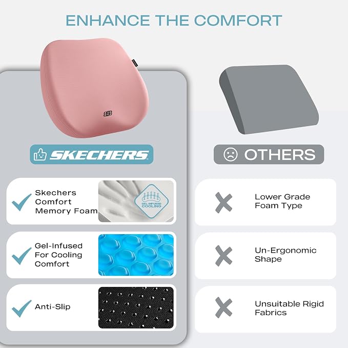Skechers Seat Cushion Premium Gel & Memory Foam-Office Chair Cushion - Image 5