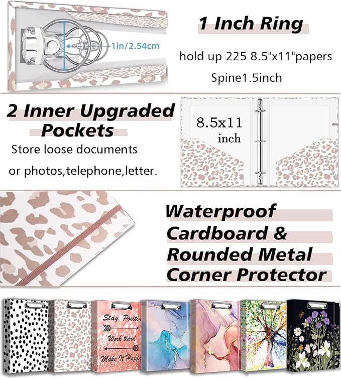 3 Ring Binder 1 Inch for 8.5"x11" Paper, Three Ring Binders - Image 4