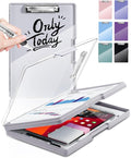 Clearview Clipboard with 2 Storage, Dry Erase 8.5x11 Heavy Duty ClipBoards by Sunnyclip