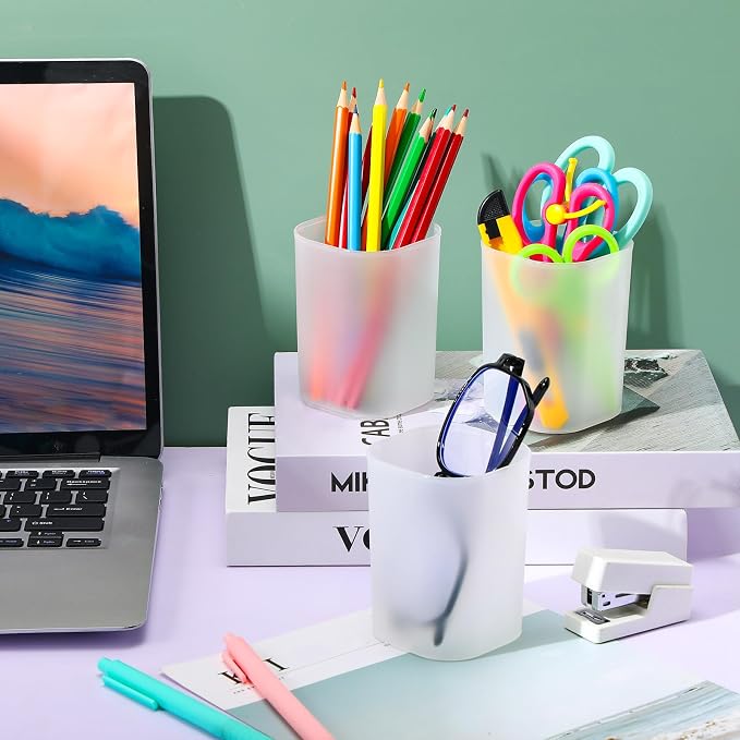 30 Pack Pen Holder Pen Cups for Desk Organizers and Storage Stationery Plastic - Image 3