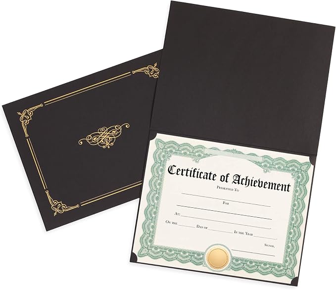 Blue Summit Supplies 25 Black Certificate Holders, Document Covers, Letter Size - Image 2