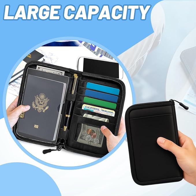 Passport Holder for Travel Essentials, RFID Blocking Protector Passport Wallets - Image 5