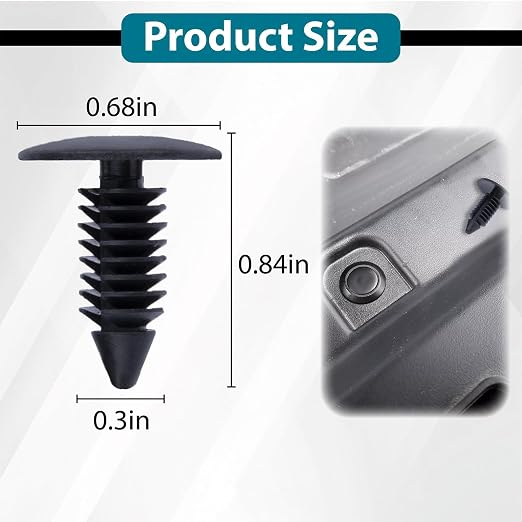 300 PCS Car Plastic Trim Boot Rivets Push Clip Fastener, 8mm Plastic Fender - Image 2