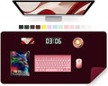 Large Desk Mat 35.4" x 17", PU Leather Desk Pad Protector, Non-Slip Large Mouse by METEOROCK