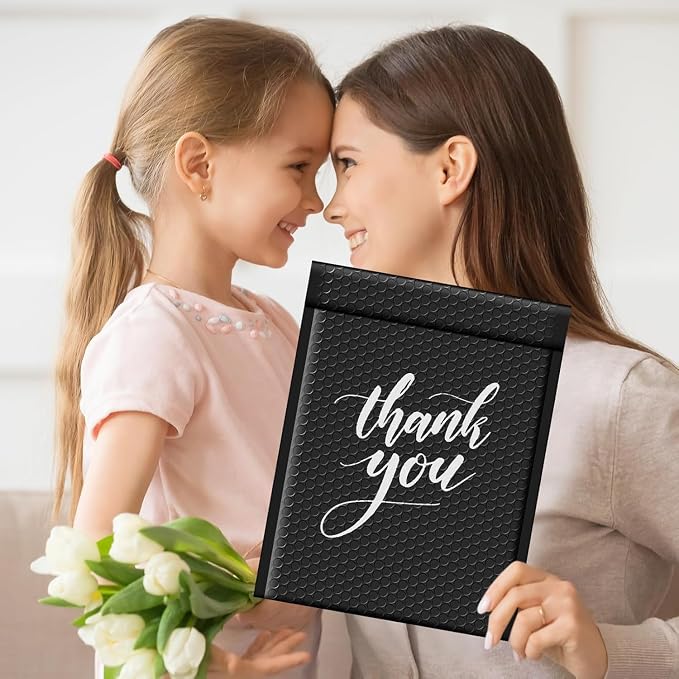 Fuxury Bubble Mailers 9.5x14.5" 250 Pack Black Large Padded Envelopes Usable - Image 8