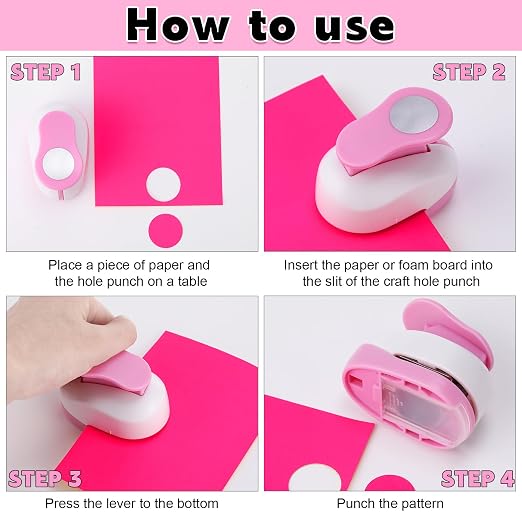Chengu 3 Pack Craft Paper Punch Circle 2, 1 and 5/8 Inch Punch Paper Punchers - Image 4
