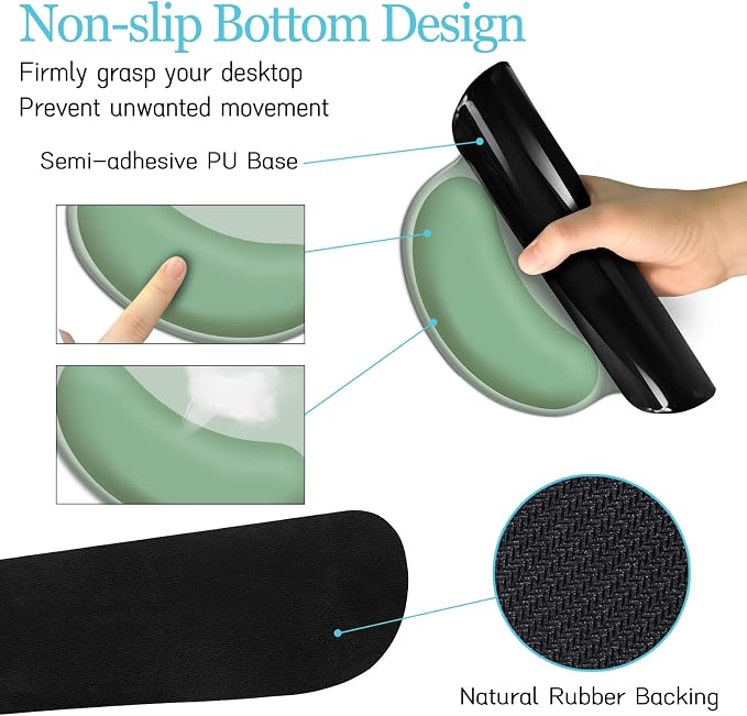 LIMKRIAN Sage Green Mouse Pad Set, Complete XXL Desk Mat - Image 5