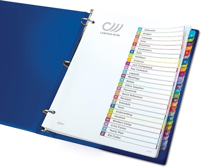 Avery Dividers for 3 Ring Binders, 12 Tabs per Set, Customizable Table of - Image 9