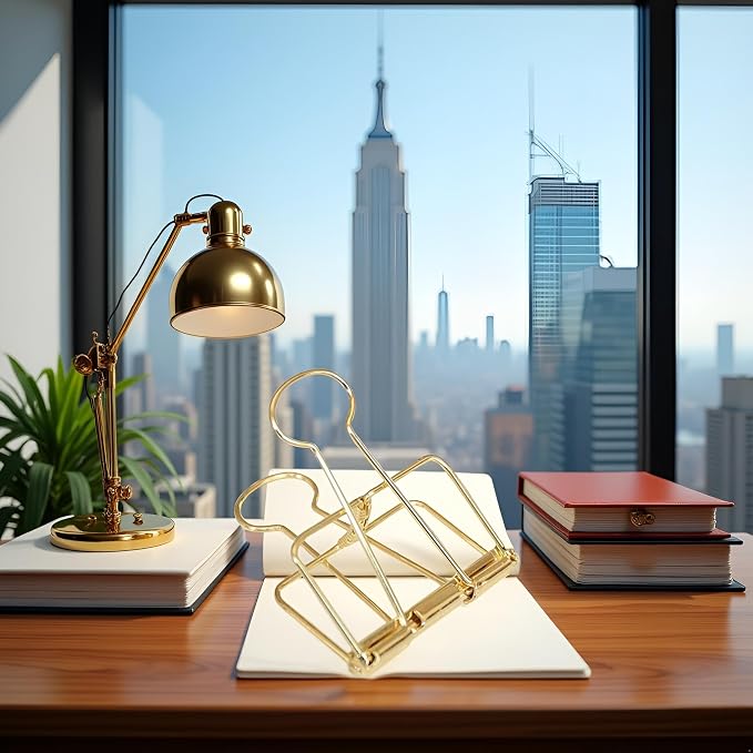4Pcs Golden Hollow Out Long Tail Wire Binder Clips Paper Binder Clip Large 51mm - Image 6
