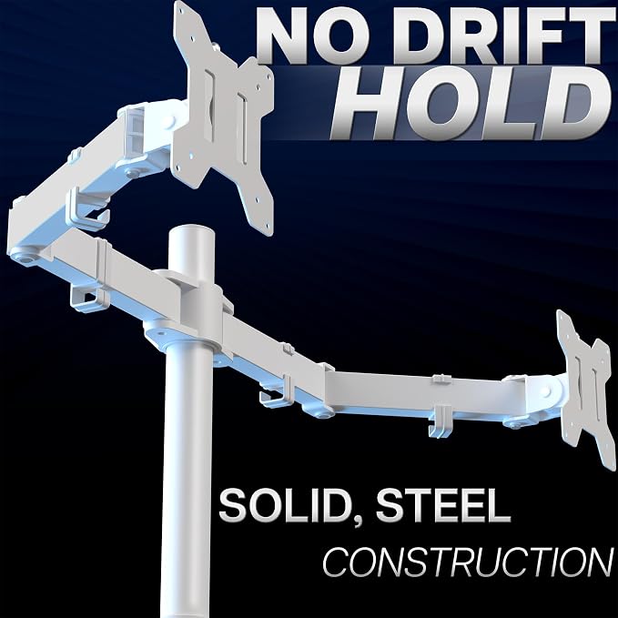 VIVO Dual Monitor Desk Mount for 13 to 30 inch Screens, STAND-V002W | White - Image 8