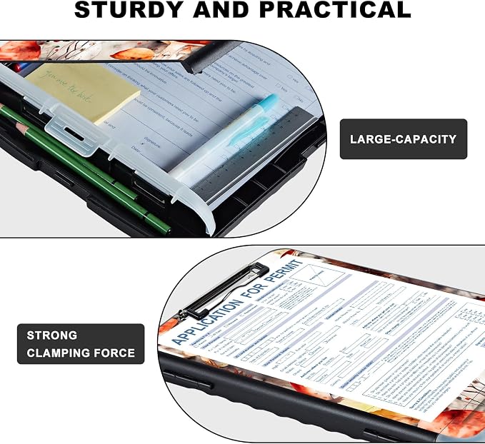 Clipboard with Storage, Storage Clipboard with Pen Holder, Heavy Duty Plastic - Image 3