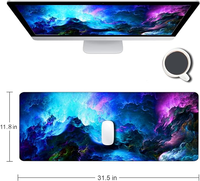 Gaming Mouse Pad, Large Non-Slip Rubber Base Mousepad, Keyboard Mouse Mat - Image 2