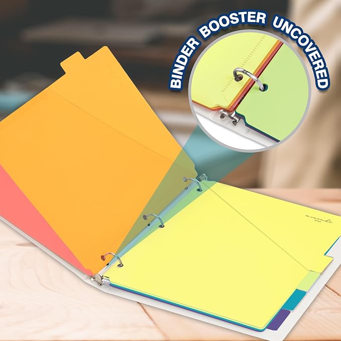 H4D 6-Tab Plastic Binder Dividers, 2 Pockets, Primary Colors, 1 Set | Made of - Image 8