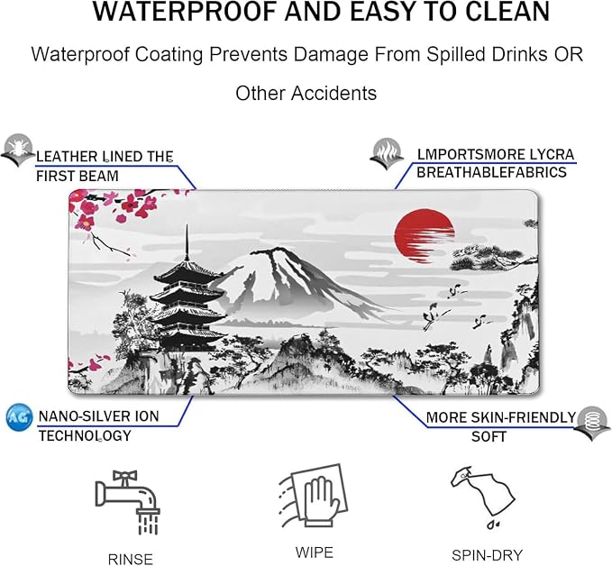 Japanese Landscape Large Mouse Pad, Large Extended Mouse Pad - Image 5