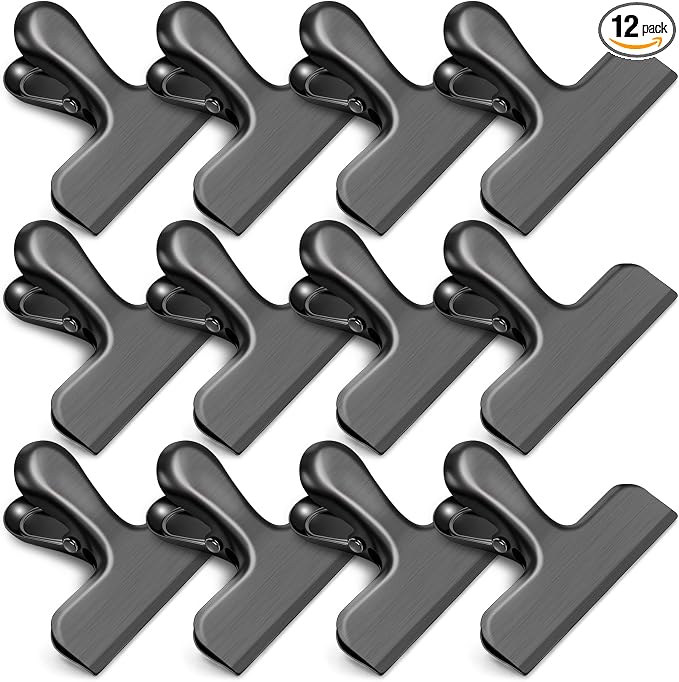 12 Pack Stainless Steel Chip Clips, Bag Clips by WUDIME