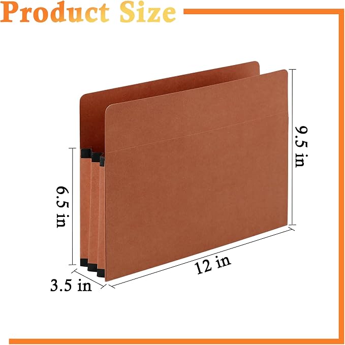 VZCPYTPM 10 Packs Expanding File Pockets, 5-1/4"" Expandable Folder Bag - Image 2