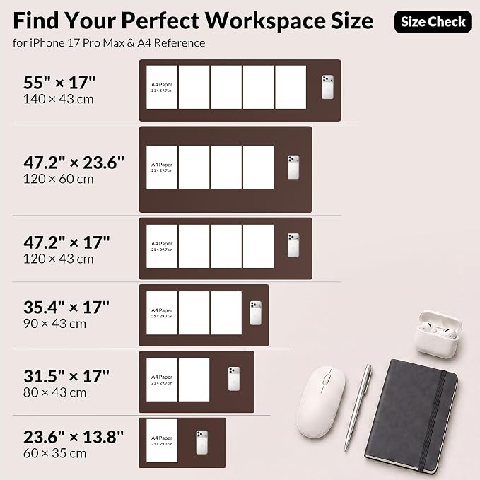 AFIING Cork Desk Mat, 23.6" x 13.7", Desk Pad Protector | Dual-Sided & PU - Image 7