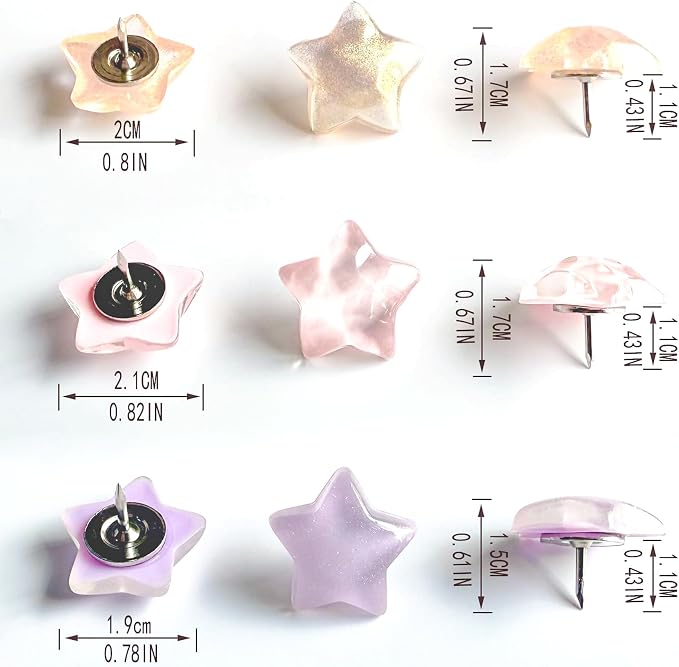 Push Pins for Walls, Star Decorative ThumbTacks for Cork Board Cute Tacks - Image 6