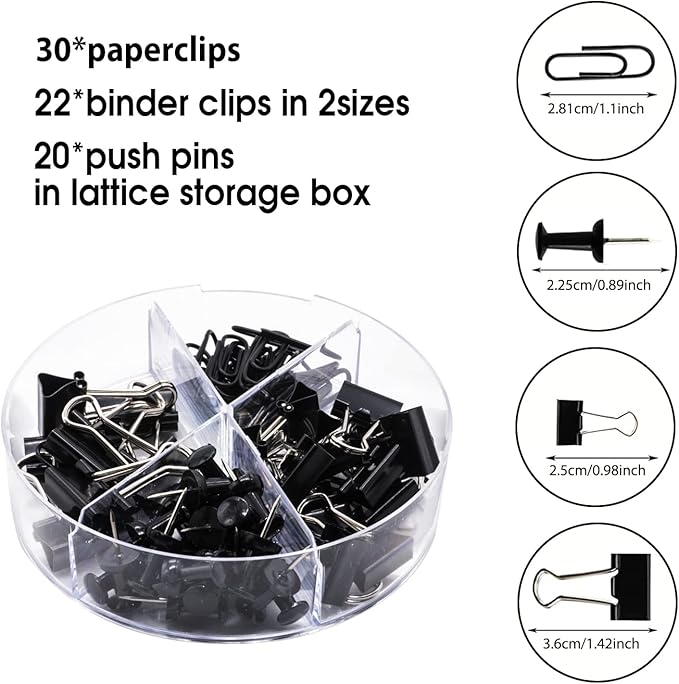 KAAKOW Black Desk Organizers and Accessories Office Supplies Set Stapler - Image 3