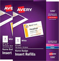 Avery Customizable Name Badge Inserts, 2 Packs of 300, 600 Printable Name Tag by Avery