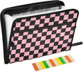 Black Pink Checkerboard Accordion File Organizer Expanding Document Folder by Unknown