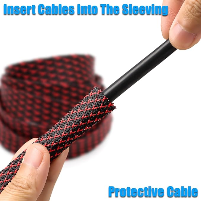 25ft PET Expandable Braided Cable Sleeve 1/2inch Pet Braided Cable Sleeve - Image 4