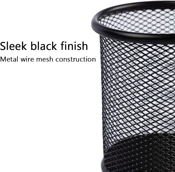 Ameceres 4 Packs Wire Mesh Pencil Holder Metal Pen Cup Desk Pen Organizer Case - Image 2