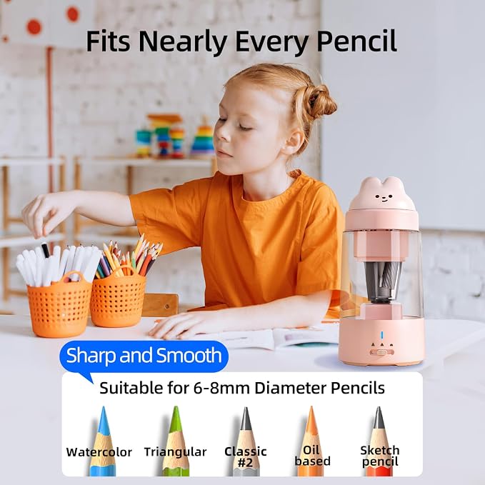 Zmol Electric Pencil Sharpeners, Auto in & Out，Fully Automatic Rechargeable - Image 7
