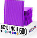 Fuxury Bubble Mailers 6x10" 600 Pack Purple Padded Envelopes Usable Size 6x9" by Fuxury
