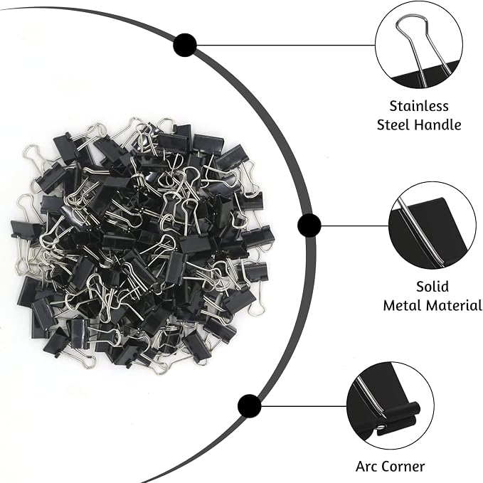 120 Pack Mini Binder Clips, Small Paper Clips 15mm 5/8 Inch. Micro Size Office - Image 3