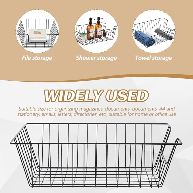Yeaqee 6 Pcs Letter Tray Wire Paper Trays Stackable File Desk Organizer Metal - Image 4