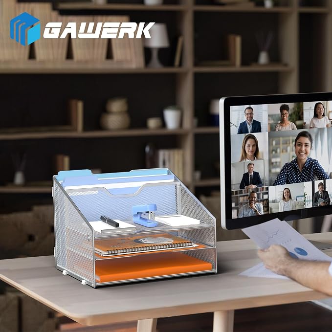 GAWERK Letter Tray Organizer, Mesh Desk File Organizer - Image 6