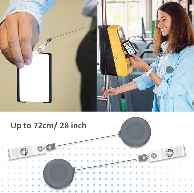 Zonon 100 Pcs Retractable Badge Reel Clips ID Card Holder Reel - Image 4