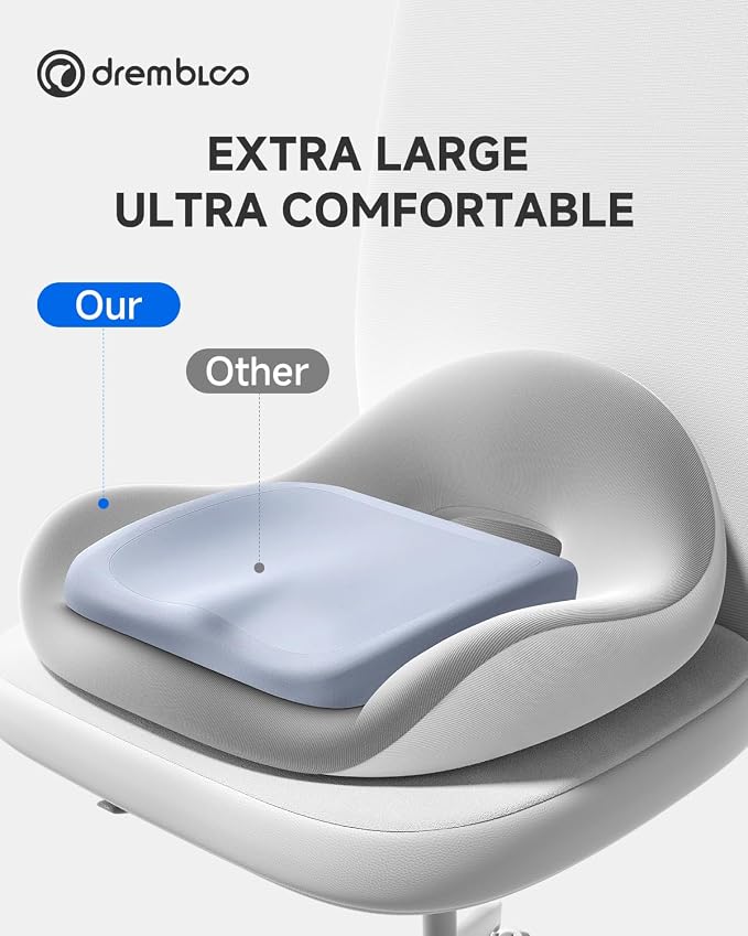 Extra Large Seat Cushion, Premium Memory Foam Office Chair Cushions - Image 4