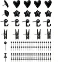 KEYDUACU 150 Pcs Black Push Pins Set, Metal Thumb Tacks, Decorative Push Pins by KEYDUACU